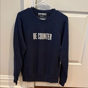 Beautycounter Crewneck Sweater in Deep Blue - Small